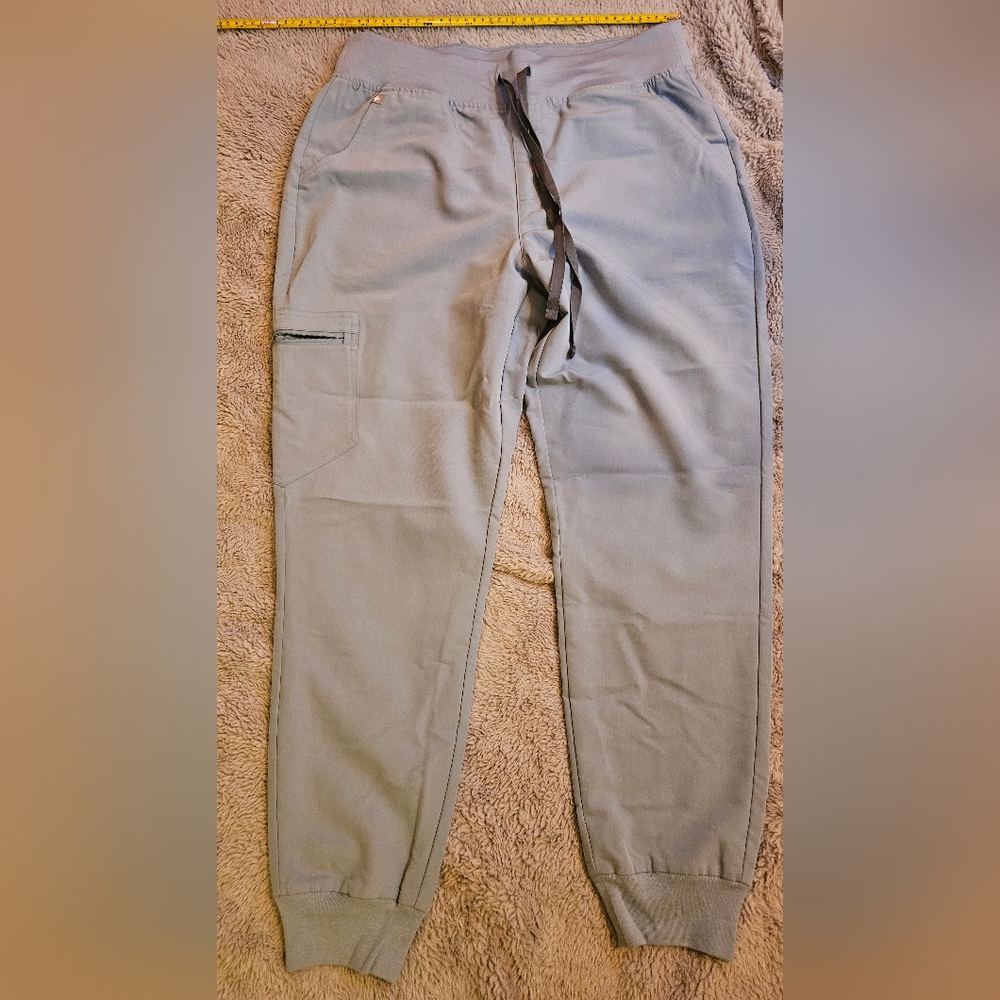 Figs scrub pants high waisted zamora size large dusty blue